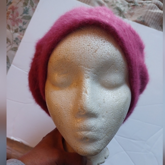 Vintage* Alia Pink Angora Tam - Picture 3 of 7